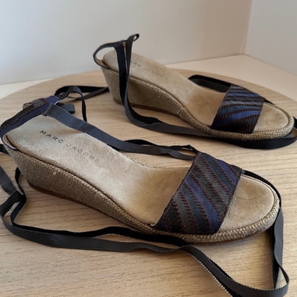 Marc Jacobs Women’s Espadrille Wedge Sandals Size 38 – Made in Spain Lace-Up - Picture 2 of 7